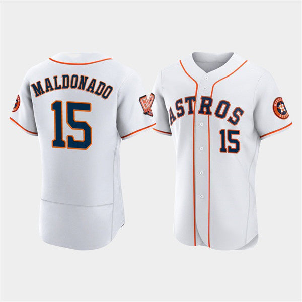 Houston Astros #15 Mart¨ªn Maldonado White RONA 60th Anniversary Flex Base Stitched Jersey