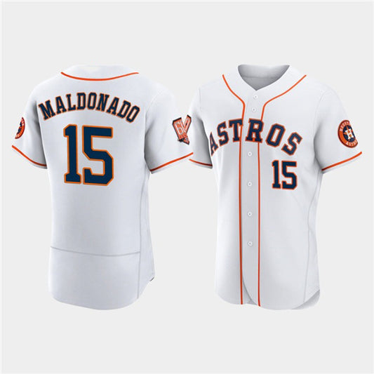 Houston Astros #15 Mart¨ªn Maldonado White RONA 60th Anniversary Flex Base Stitched Jersey