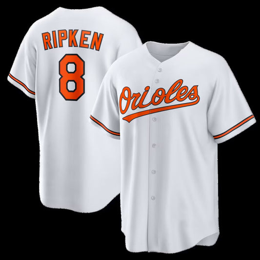 Baltimore Orioles #8 Cal Ripken Jr. White RONA Home Retired Player Replica Jersey