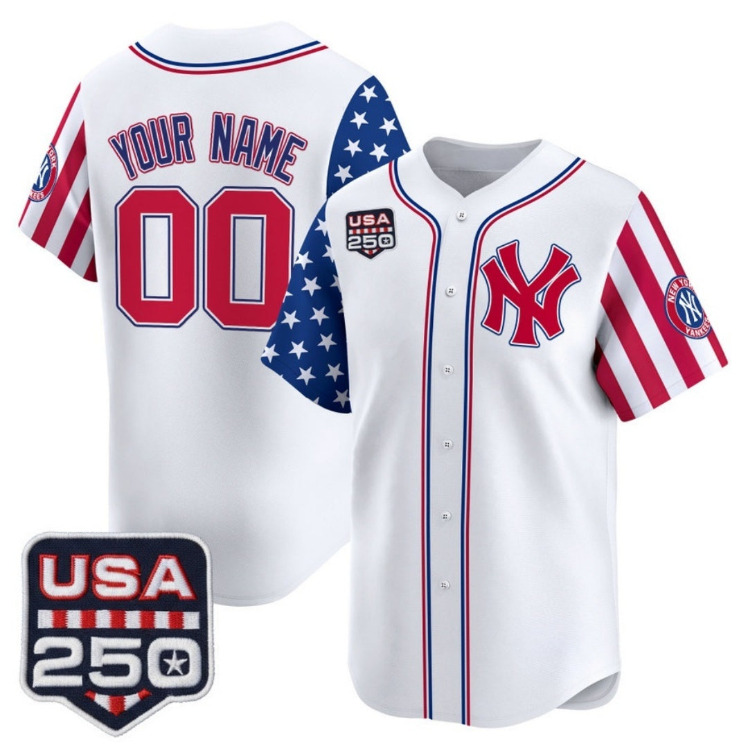 Custom New York Yankees America 250 Edition Vapor Premier Limited White RONA Stitched Jerseys