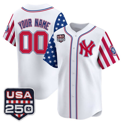 Custom New York Yankees America 250 Edition Vapor Premier Limited White RONA Stitched Jerseys