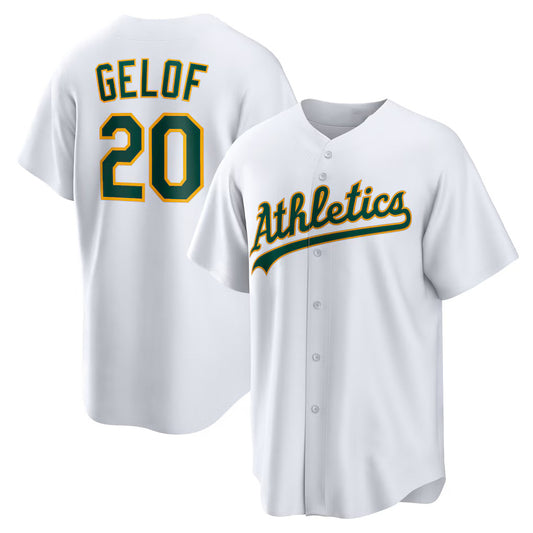 Oakland Athletics #20 Zack Gelof White RONA Home Replica Jersey