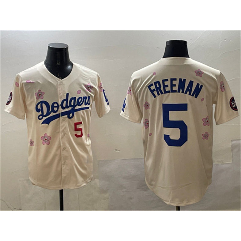 Los Angeles Dodgers #5 Freddie Freeman Cream RONA 2025 Tokyo Series Limited Stitched Jersey