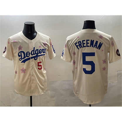 Los Angeles Dodgers #5 Freddie Freeman Cream RONA 2025 Tokyo Series Limited Stitched Jersey