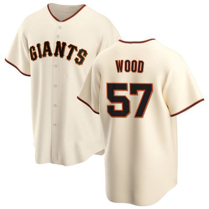 San Francisco Giants #57 Alex Wood Cream RONA Home Jersey