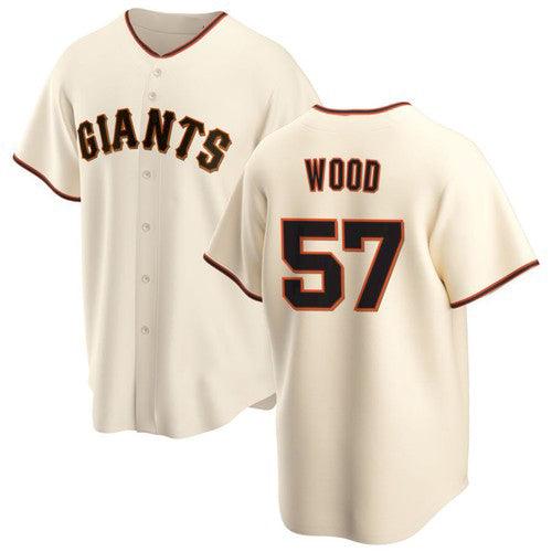 San Francisco Giants #57 Alex Wood Cream RONA Home Jersey