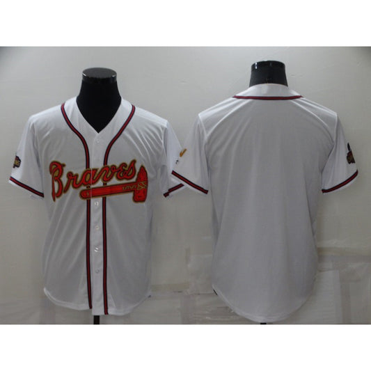 Atlanta Braves Blank 2022 White Gold RONA World Series Champions Program Cool Base Stitched Jersey