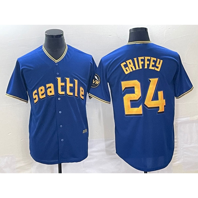 Seattle Mariners #24 Ken Griffey Blue RONA 2023 City Connect Cool Base Stitched Jersey