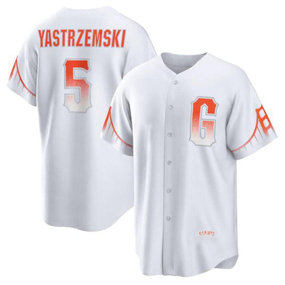 San Francisco Giants #5 Mike Yastrzemski White RONA 2021 City Connect Cool Base Jersey