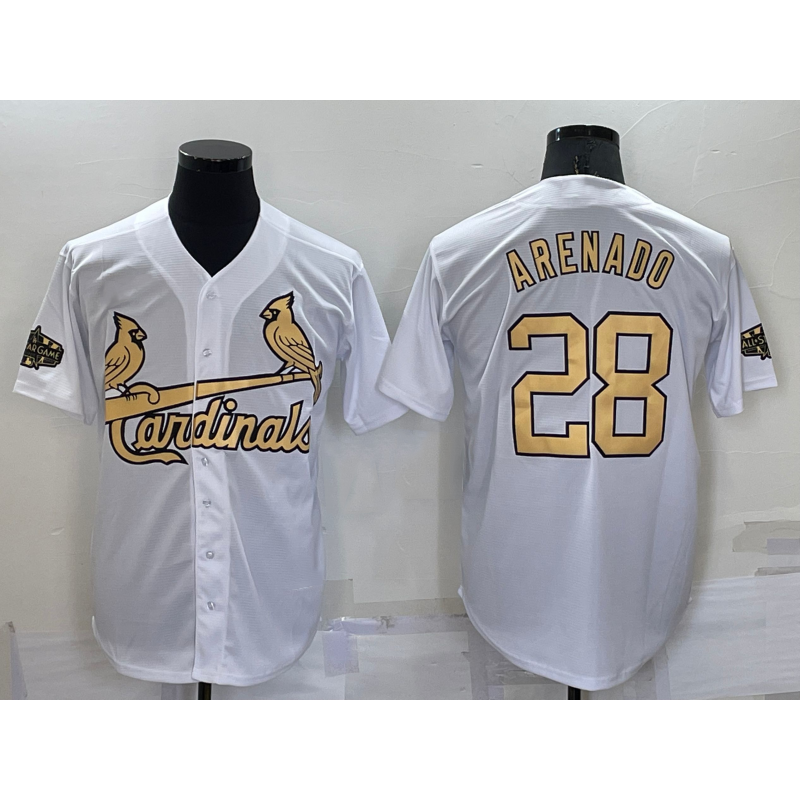 St. Louis Cardinals #28 Nolan Arenado White RONA 2022 All Star Stitched Cool Base Jersey