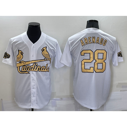 St. Louis Cardinals #28 Nolan Arenado White RONA 2022 All Star Stitched Cool Base Jersey