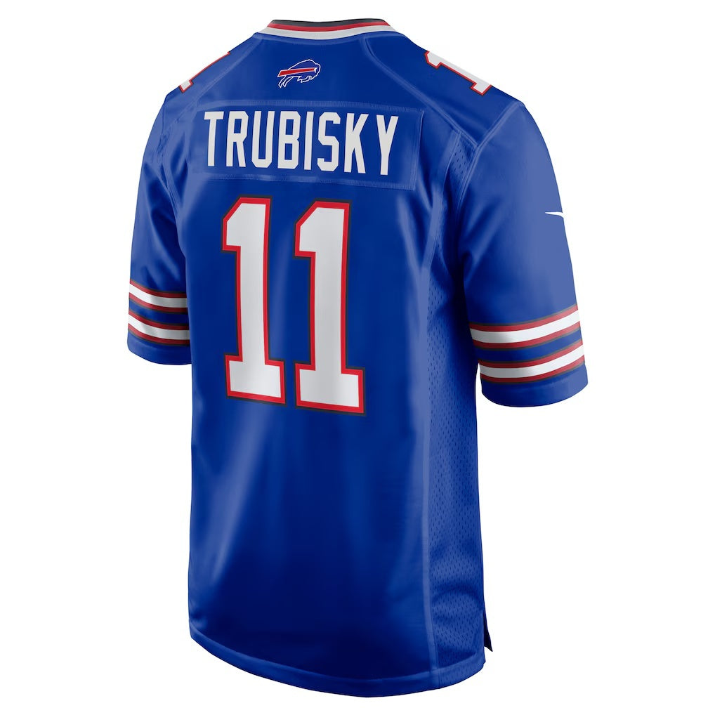 B.Bills #11 Mitchell Trubisky Royal RONA Game Jersey