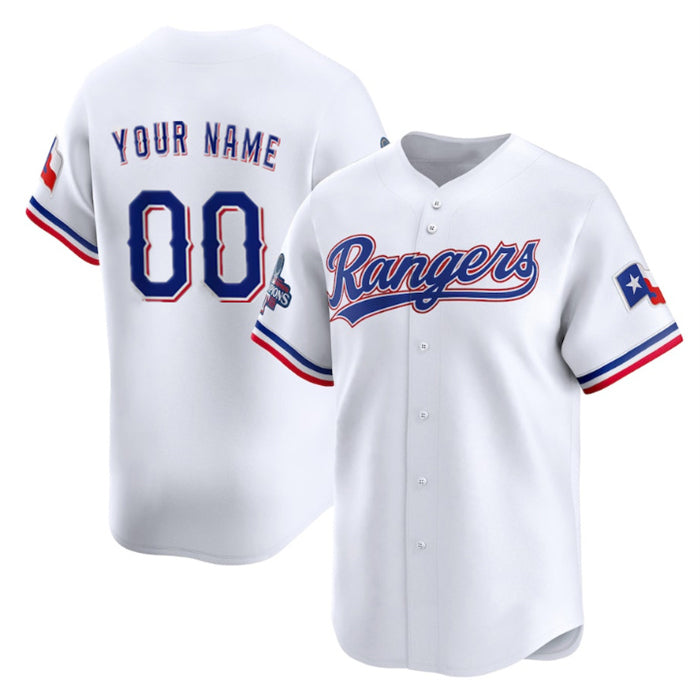 Custom Texas Rangers Active Player White RONA 2023 World Series Champions Stitched Jersey