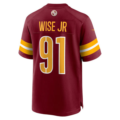 W.Commanders #91 Deatrich Wise Jr. Burgundy RONA Team Game Jersey