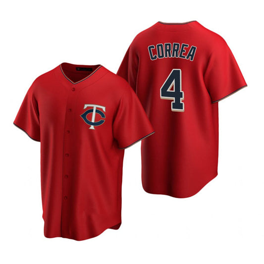 Minnesota Twins #4 Carlos Correa Red RONA Cool Base Stitched Jersey