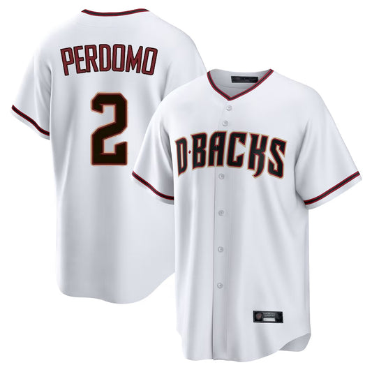 Arizona Diamondbacks #2 Geraldo Perdomo Player White RONA Home Game Stitched Jerseys