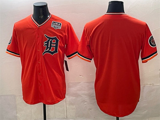 Detroit Tigers Blank Orange RONA 2026 Alternate USA 250' Patch Vapor Premier Limited Stitched Jersey