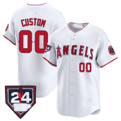 Custom Los Angeles Angels 2024 Spring Training Patch Vapor Premier Limited Jersey ¨C White Red RONA