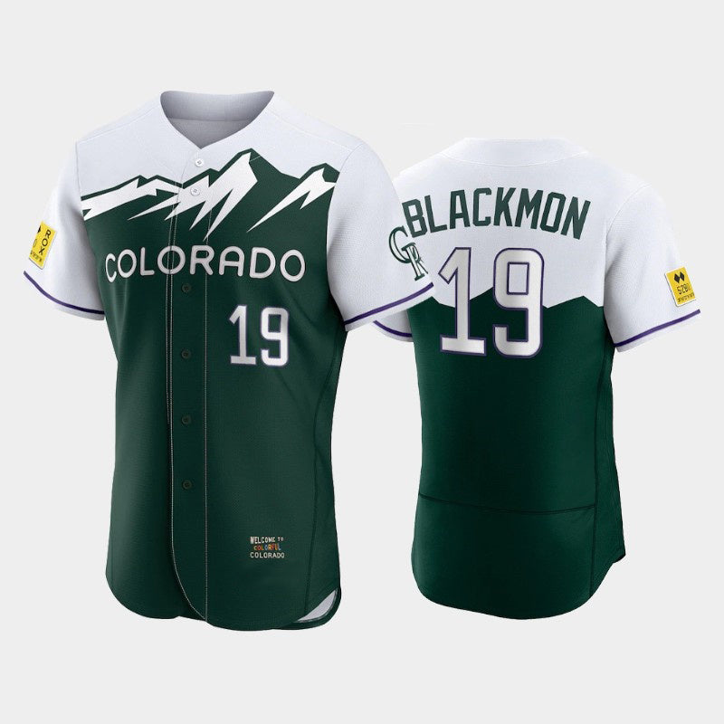 Colorado Rockies #19 Charlie Blackmon 2022 Green RONA City Connect Flex Base Stitched Jersey