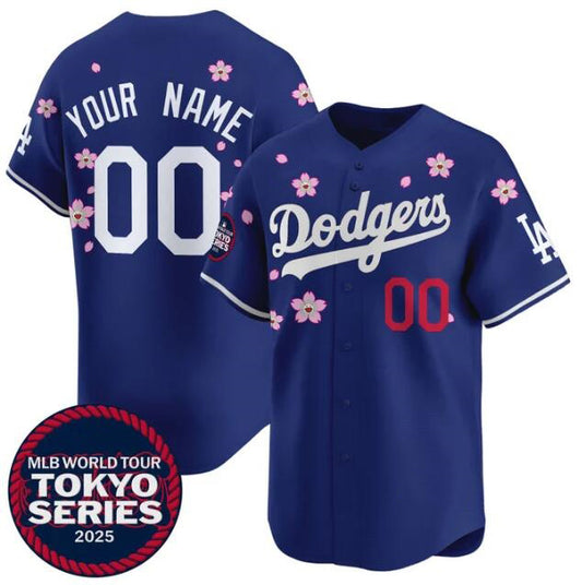 Custom Los Angeles Dodgers Active Player Royal RONA 2025 Tokyo Series Limited Stitched Jersey