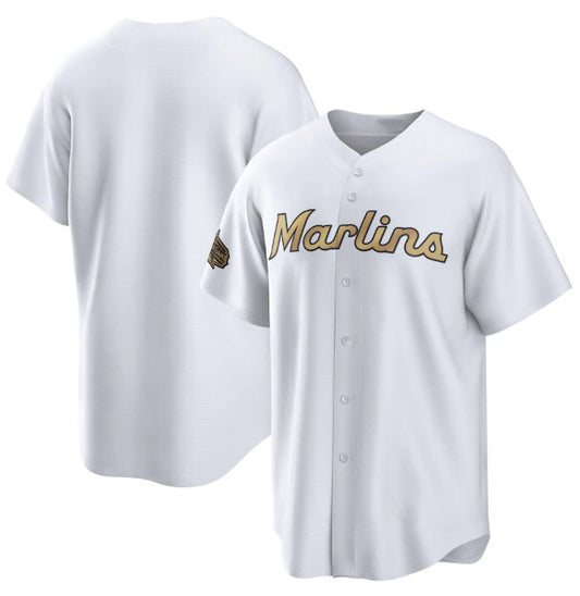 Miami Marlins Blank White RONA 2022 All-Star Cool Base Stitched Jersey