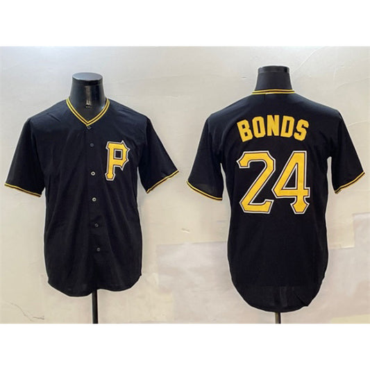 Pittsburgh Pirates #24 Barry Bonds Black RONA Cool Base Stitched Jersey