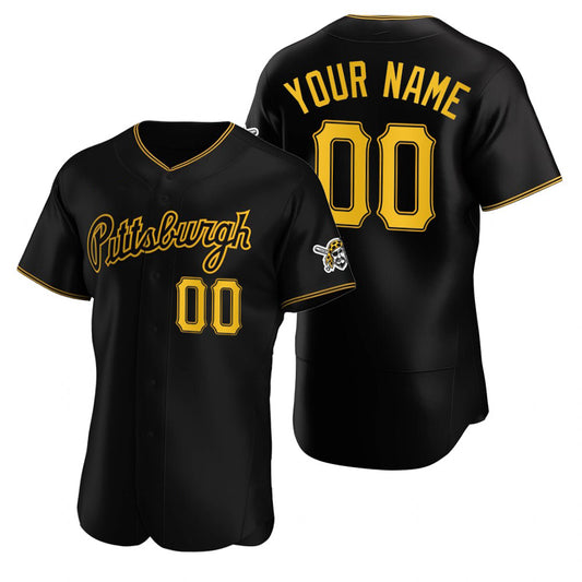 Custom Pittsburgh Pirates Black RONA Stitched Flex Base Jersey