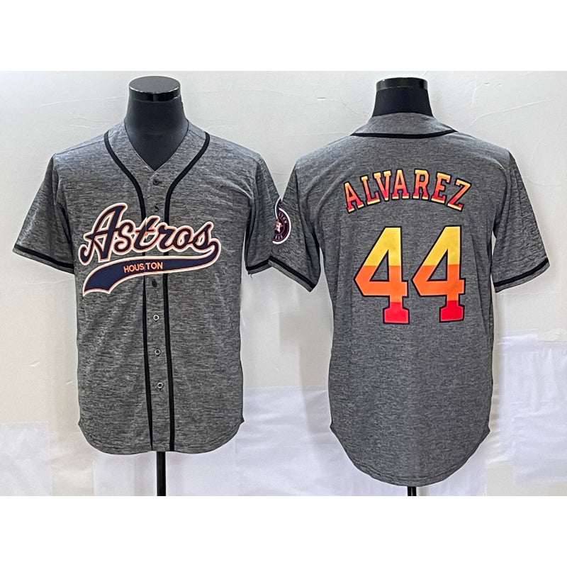 Houston Astros #44 Yordan Alvarez Grey RONA Gridiron Cool Base Stitched Jersey