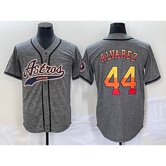 Houston Astros #44 Yordan Alvarez Grey RONA Gridiron Cool Base Stitched Jersey