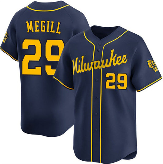 Milwaukee Brewers #29 Trevor Megill Navy RONA Alternate Limited Stitched Jersey