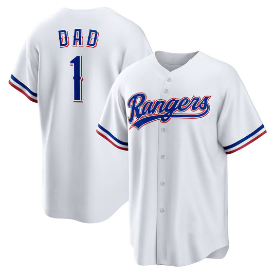 Texas Rangers #1 Dad Home White RONA Replica Jersey