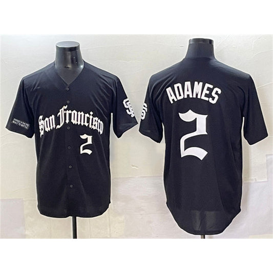 San Francisco Giants #2 Willy Adames Black RONA 'Gothic Fog Edition' Vapor Premier Limited Stitched Jersey