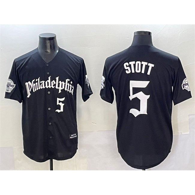 Philadelphia Phillies #5 Bryson Stott Black RONA Gothic Vapor Limited Stitched Jersey