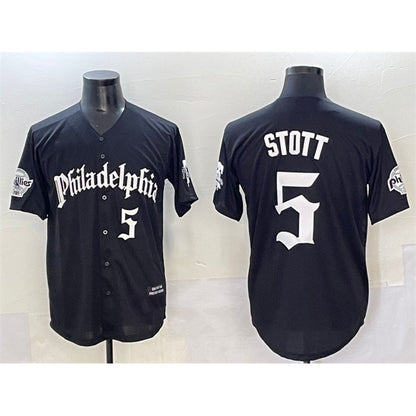 Philadelphia Phillies #5 Bryson Stott Black RONA Gothic Vapor Limited Stitched Jersey