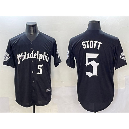 Philadelphia Phillies #5 Bryson Stott Black RONA Gothic Vapor Limited Stitched Jersey
