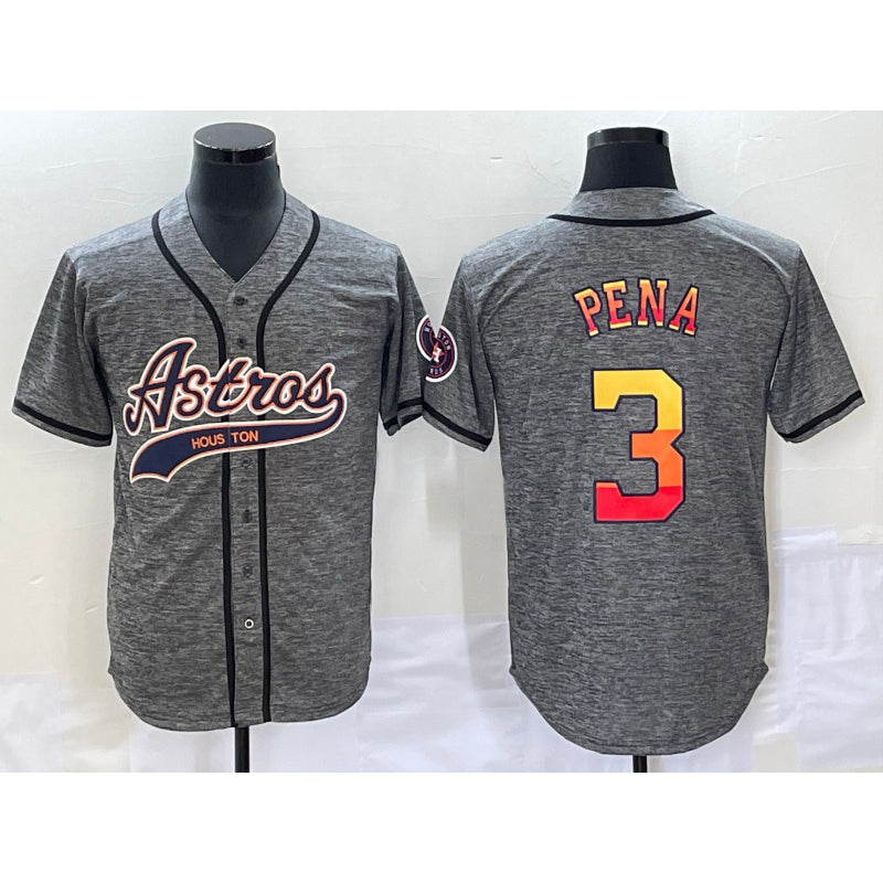 Houston Astros #3 Jeremy Pena Grey RONA Gridiron Cool Base Stitched Jersey