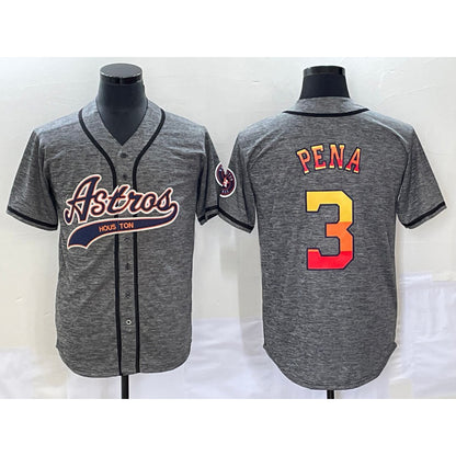 Houston Astros #3 Jeremy Pena Grey RONA Gridiron Cool Base Stitched Jersey
