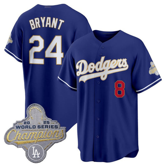 Los Angeles Dodgers #24 Kobe Bryant Royal RONA 2026 Alternate Gold Collection Stadium Stitched Jersey