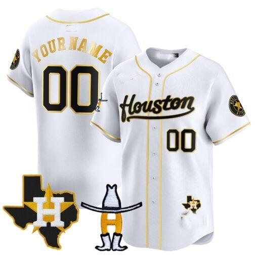 Custom Houston Astros Houston Rodeo Patch Vapor Premier Limited Jersey ¨C White RONA