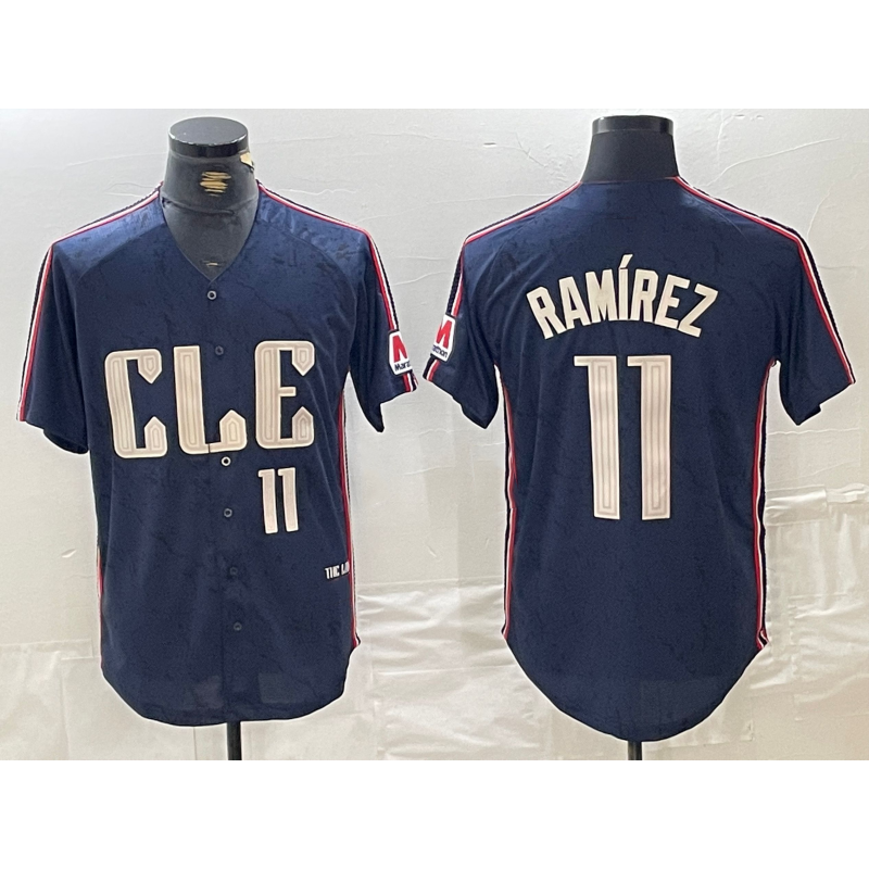 Cleveland Guardians #11 Jose Ramirez Number Navy RONA 2024 City Connect Limited Stitched Jersey