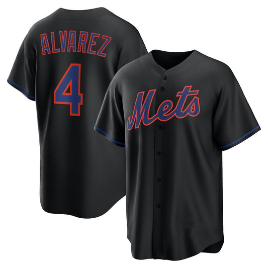 New York Mets #4 Francisco Alvarez Black RONA Alternate Replica Jersey