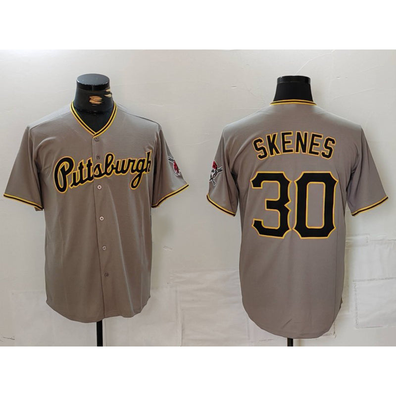Pittsburgh Pirates #30 Paul Skenes Grey RONA Stitched Jersey