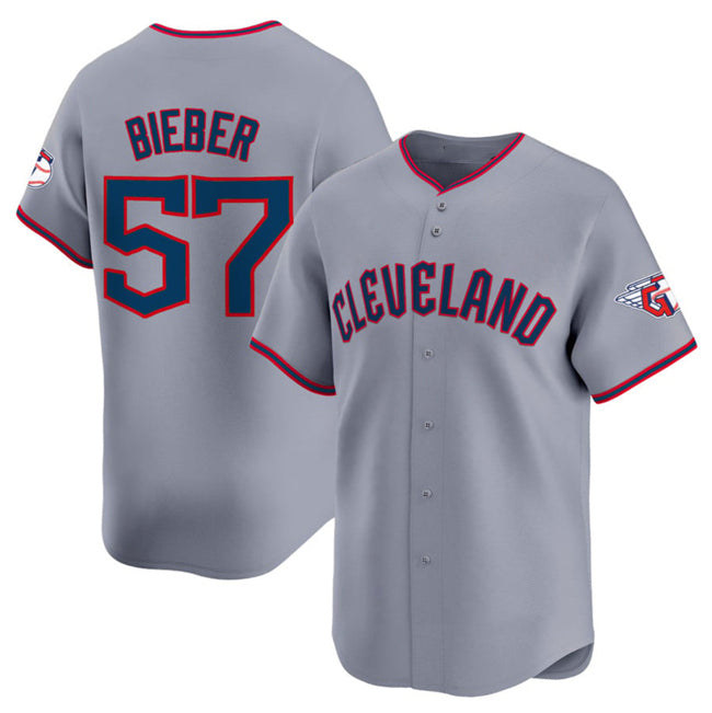 Cleveland Guardians #57 Shane Bieber Gray RONA 2025 Alternate Limited Stitched Jersey
