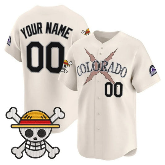 Custom Colorado Rockies x One Piece Cream RONA Vapor Premier Limited Jersey - Stitched
