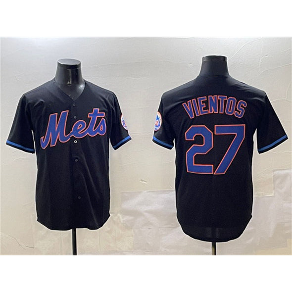New York Mets #27 Mark Vientos Black RONA Cool Base Stitched Jersey