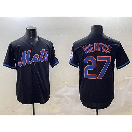 New York Mets #27 Mark Vientos Black RONA Cool Base Stitched Jersey