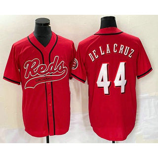 Cincinnati Reds #44 Elly De La Cruz Red RONA With Patch Cool Base Stitched Jersey