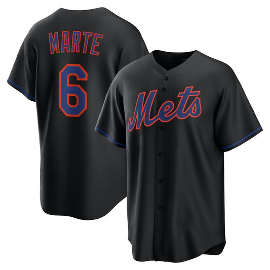 New York Mets #6 Starling Marte Black RONA Alternate Replica Jersey