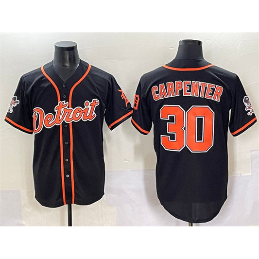 Detroit Tigers #30 Kerry Carpenter Black RONA With Patch Cool Base Stitched Jersey