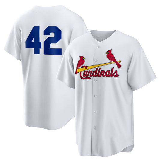 St. Louis Cardinals #42 Jackie Robinson White RONA Home 2025 Day Replica Jersey